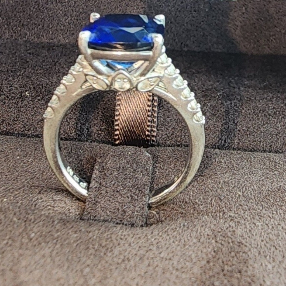 Blue Sapphire sliver 925 ring